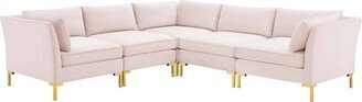 5pc Ardent Performance Velvet Sectional Sofa