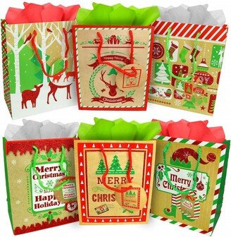 Big Mo's Toys Christmas Gift Bags - 6 Pack