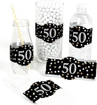 Big Dot Of Happiness Adult 50th Birthday - Gold - Party Supplies Diy Wrapper Favors & Decor - 15 Ct