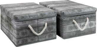 Wooden Pattern Storage Box, Set of 2