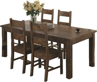 5 Piece Dining Set in Rustic Golden Brown