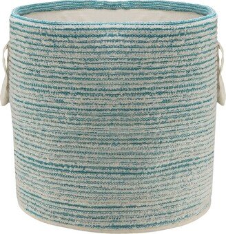 Textured Fringe Aqua Firm Storage Basket