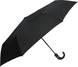 Pinstriped Folding Umbrella Unisex - Black