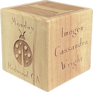 Personalized Baby Block | New Gift Wooden Lady Bug Nursery Décor Grandma