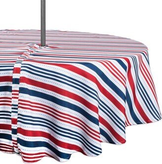 Patriotic Stripe Outdoor Tablecloth with Zipper 52