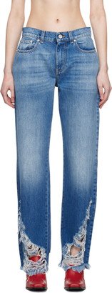 Blue Distressed Jeans-AA