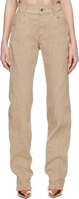 SSENSE Exclusive Beige Spiral Jeans