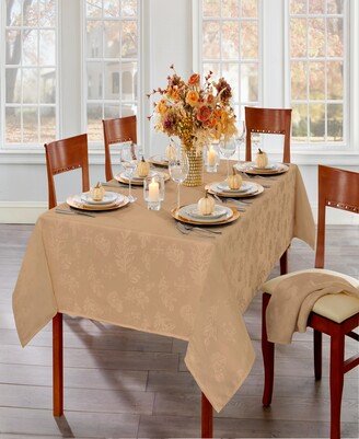 Elegant Woven Leaves Jacquard Damask Tablecloth, 60