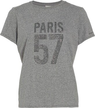 Paris 57 EmbellishedCotton-Blend Short-Sleeve T-Shirt