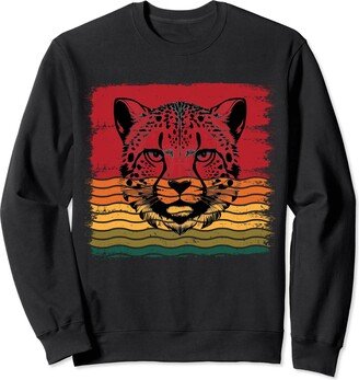 Wild Animal Safari Africa vintage Co. Cheetah Cheetah Leopard face retro vintage Sweatshirt