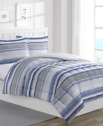 Chase Stripe 3-Piece Reversible Full Comforter Set