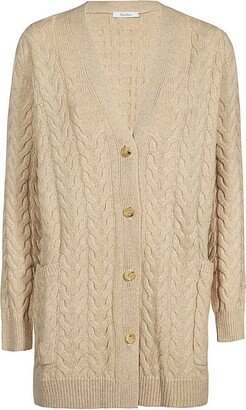 Buttoned Long-Sleeved Knitted Cardigan