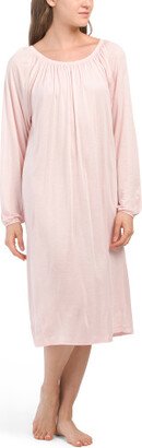 Long Sleeve Nightgown With Ruched Detail for Women