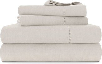 Soft Luxury Linen-Blend 4Pc Sheet Set-AC