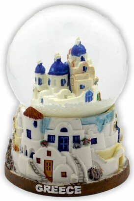 Greece - Greek Church in Santorini Snow Globe 10cm