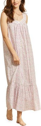 Cotton Lawn Sleeveless Ballet Gown (Floral) Women's Pajama