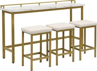 IGEMAN 4-Piece Counter Height Extra Long Console Dining Table - 63