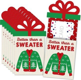 Big Dot of Happiness Ugly Sweater - Holiday and Christmas Party Money and Gift Card Sleeves - Nifty Gifty Card Holders - 8 Ct