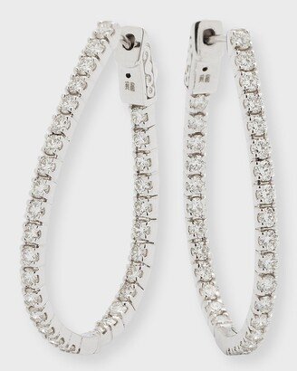 Cassidy Diamonds 18K White Diamond Inside-Out Oval Hoop Earrings