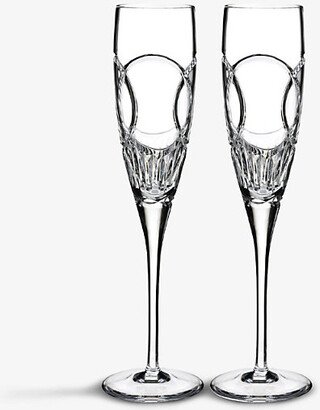 Love Wedding Vows Crystal Champagne Flutes set of two