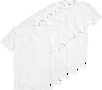 5-Pack Relaxed Fit Logo Embroidered V-Neck Undershirts