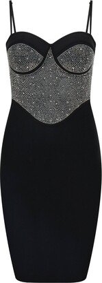 Sour Figs Embellished Bandage Mini Dress In Black