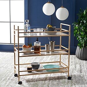 Idria 3 Tier Gold Bar Cart