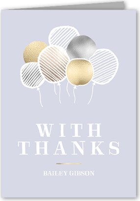 Thank You Cards: Blissful Balloons Thank You Card, Grey, 3X5, Matte, Folded Smooth Cardstock