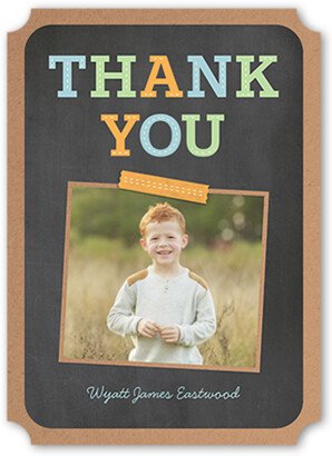 Thank You Cards: Fun Thanks Thank You Card, Grey, Pearl Shimmer Cardstock, Ticket