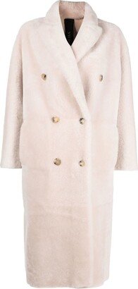 Blush Beige Merino Wool Shearling Coat