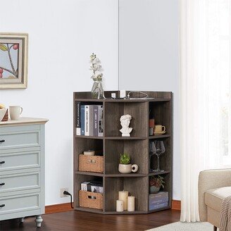 Aoxun Corner Storage Cabinet with Charging Station