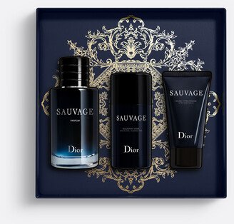 Sauvage Parfum Set - Limited Edition-Men's Perfume, Deodorant and After-Shave Balm