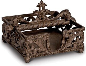 GG Collection Acanthus Leaf Brown Cast Metal Napkin Holder