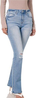 Mid Rise Flare Jean In Light Wash