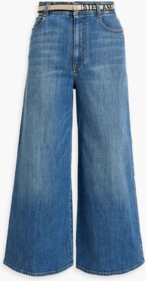 Belted high-rise wide-leg jeans-AB