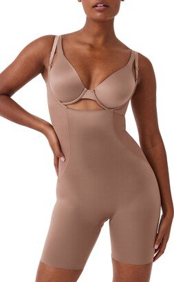 Open Bust Mid Thigh Bodysuit