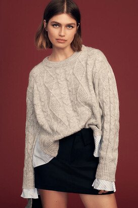 By Anthropologie Cable Twofer Tie Sweater