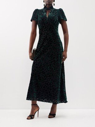 The Jacquetta Leopard-devoré Velvet Maxi Dress