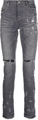 Distressed Low-Rise Skinny Jeans-AC