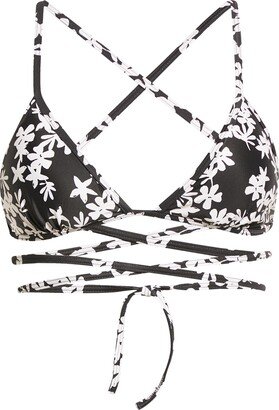 Sea Floral Triangle Wrap Bikini Top