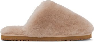 Pink Patch Shearling Slippers