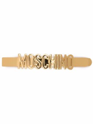 Gold Tone Logo Hair Clip-AA