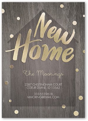 Moving Announcements: Wooden New Home Moving Announcement, Grey, Matte, Signature Smooth Cardstock, Square