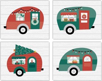 Big Dot Of Happiness Camper Christmas Unframed Holiday Linen Paper Wall Art Artisms 8 x 10