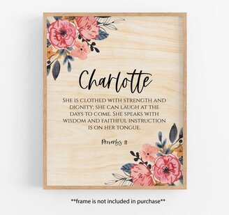 Proverbs 31 Christian Gifts For Women/Personalized Wood Print Unique Gift Idea Friends Christmas Bible Study