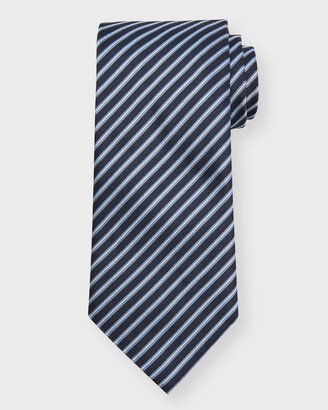 Men's Stripe Macroarmature Silk Tie