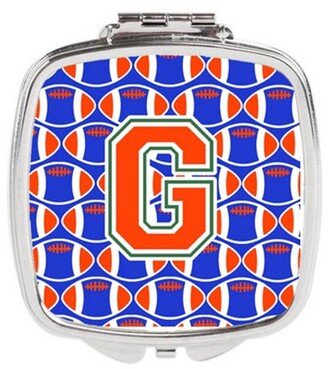 CJ1083-GSCM Letter G Football Green, Blue & Orange Compact Mirror