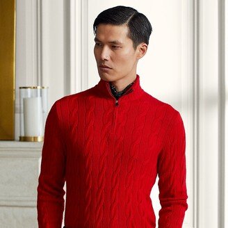 Ralph Lauren Cable-Knit Cashmere Quarter-Zip Sweater