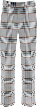 Plaid-Check Straight-Leg Tailored Trousers