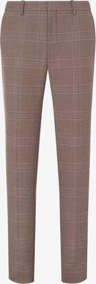 Glen Plaid Wool Blend Trousers